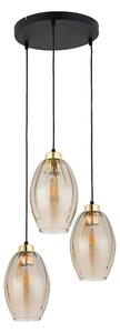 Lustră LED pe cablu SEBO 3xE27/15W/230V negru/bej fumuriu