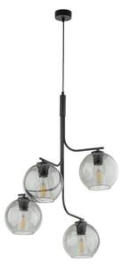Lustră LED suspendată pe cablu CESAR 4xE27/15W/230V negru/gri fumuriu
