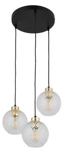 Lustră LED suspendată pe cablu DEVON 3xE27/15W/230V negru/transparent