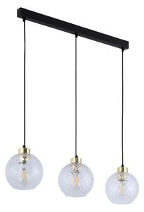 Lustră LED pe cablu DEVON 3xE27/15W/230V negru/sticlă clară