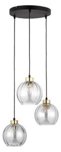 Lustru LED suspendat pe cablu DEVI 3xE27/15W/230V negru/transparent