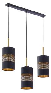 Lustră LED suspendată pe cablu BOGART 3xE27/15W/230V negru/auriu