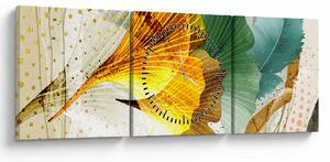Tablou - Frunze (cu ceas) (90x30 cm)