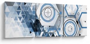 Tablou - Abstract geometric (cu ceas) (90x30 cm)