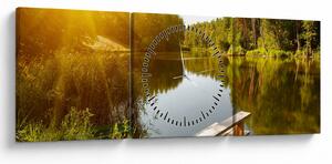 Tablou - Lac la munte (cu ceas) (90x30 cm)
