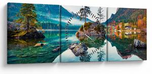 Tablou - Lacul Hintersee, Alpii Bavarezi, Austria (cu ceas) (90x30 cm)