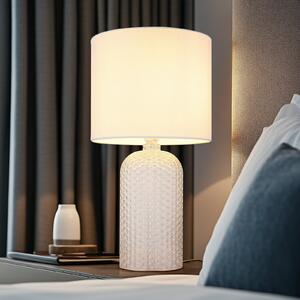 Globo Sofia lampă de masă, alb, înălțime 50 cm, material textil/glass, Alb, Camera de zi / sufragerie, Țesătură / Textil