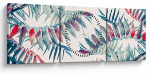 Tablou - Frunze tropicale (cu ceas) (90x30 cm)