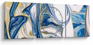 Tablou - Valuri de marmură (cu ceas) (90x30 cm)