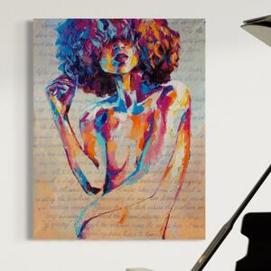 Tablou Canvas Premium LuxCanva® C1093, Nude Girl Abstract Paint , Femeie, Abstract, Beautiful, Living Room, Bedroom, Relaxare, Culori Vibrante