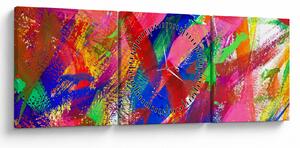 Tablou - Abstract colorat (cu ceas) (90x30 cm)