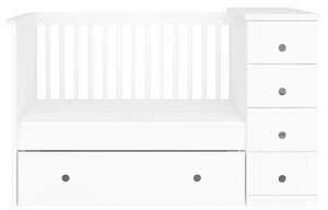 Pătuț pentru copii cu sertar BELLAMY Paso Doble, 60 x 120 cm, alb