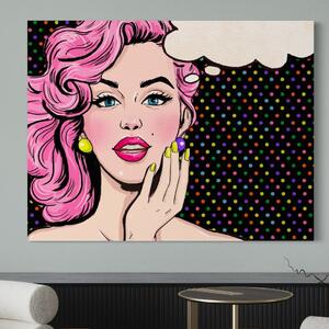 Tablou Canvas Premium LuxCanva® C1091, Pin Up Girl , Femeie, Pin Up, Colours, Living Room, Bedroom, Relaxare, Culori Vibrante