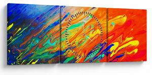 Tablou - Abstract colorat (cu ceas) (90x30 cm)