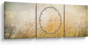 Tablou - Câmp toamna (cu ceas) (90x30 cm)