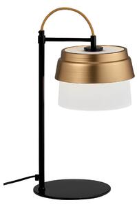 Veioza eleganta neagra MORGAN abajur din sticla auriu 1x60W E27