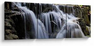 Tablou - Cascadă în junglă (cu ceas) (90x30 cm)