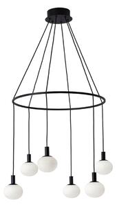 Lampa suspendata minimalista ANGELO neagra 6x28W G9