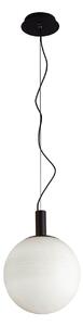 Pendul minimalist negru ANGELO cu glob alb 1x60W E27