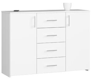 Comoda cu 2 usi si 4 sertare 110 x 35 x 80 cm alb