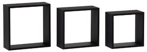 Set 3 rafturi de perete Parto (negru mat). 1121153