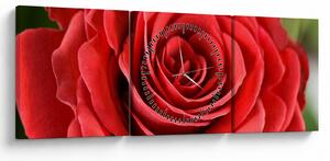 Tablou - Flori de trandafir (cu ceas) (90x30 cm)