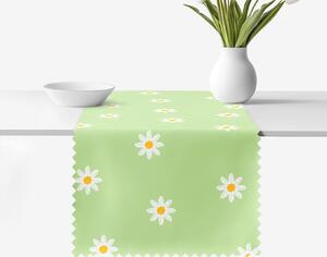 Goldea napron de masă teflonat - margarete pe verde 35x140 cm