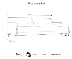 Canapea din piele Windsor & Co Sofas Neso, 235 x 90 cm, gri închis