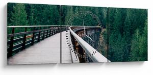 Tablou - Pod spre vârfurile copacilor (cu ceas) (90x30 cm)