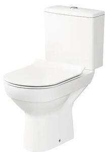 Set vas WC cu rezervor, mecanism și capac soft close Cersanit City 603 Clean On, fără margine de clătire, alb