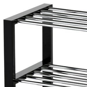 Raft pentru pantofi 4 niveluri negru/crom, 81x 30 x 73 cm