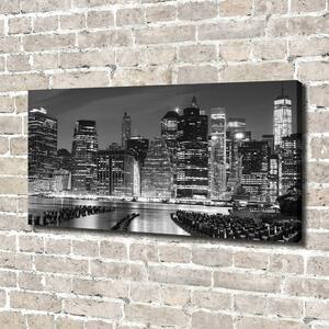 Imprimare tablou canvas Manhattan pe timp de noapte