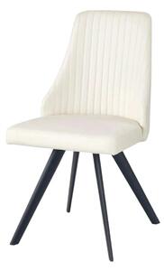Scaun tapitat K206, alb/negru, piele ecologica/metal, 53X48X87 CM