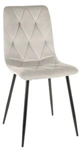 Scaun TOM, gri deschis/negru, stofa catifelata/metal, 45x39x91 cm