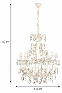 ONLI - Candelabru pe lanț BOTTE 8xE14/6W/230V alb