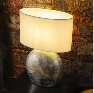 ONLI - Lampă de masă CERAMICA 1xE27/15W/230V 51 cm argintie/albă