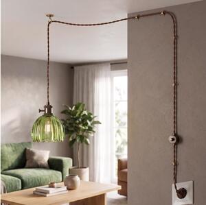 Cottex 8400100-2501 - Lampă suspendată NORA cu cablu și priză, 1xE14/5W/230V, verde