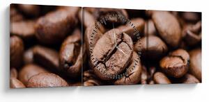 Tablou - Boabe de cafea (cu ceas) (90x30 cm)