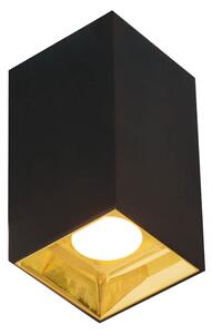 Spot aplicat minimalist patrat GLAM negru auriu cu LED 12W