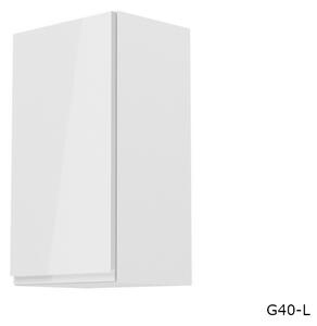 Corp superior bucătărie îngust YARD G40, 40x72x32, alb/alb luciu, stânga