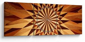 Tablou - Colaj din lemn (cu ceas) (90x30 cm)