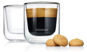 Set 2 pahare pentru espresso din sticlă dublă termorezistentă Blomus Nero, 80 ml