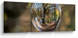 Tablou - Reflecție intr-o sferă transparentă (cu ceas) (90x30 cm)