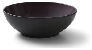 Bol din ceramică și glazură interioară mov Bitz Mensa, diametru 30 cm, negru