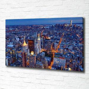 Imprimare tablou canvas Manhattan pe timp de noapte