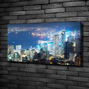 Tablou pe pânză canvas Hong Kong pe timp de noapte