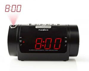 Nedis Ceas deșteptător digital cu radio șiproiecție Ecran LED de 0,9"