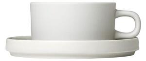 Set 2 cești cu farfurioară din ceramică Blomus Pilar, 170 ml, alb