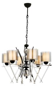 Lustru suspendat cu lanț VARANA 6xE27/40W/230V negru/crom lucios