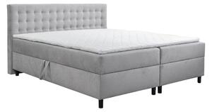 Pat continental cu spațiu de depozitare și tăblie decorativă Pilar (140/160/180 cm)